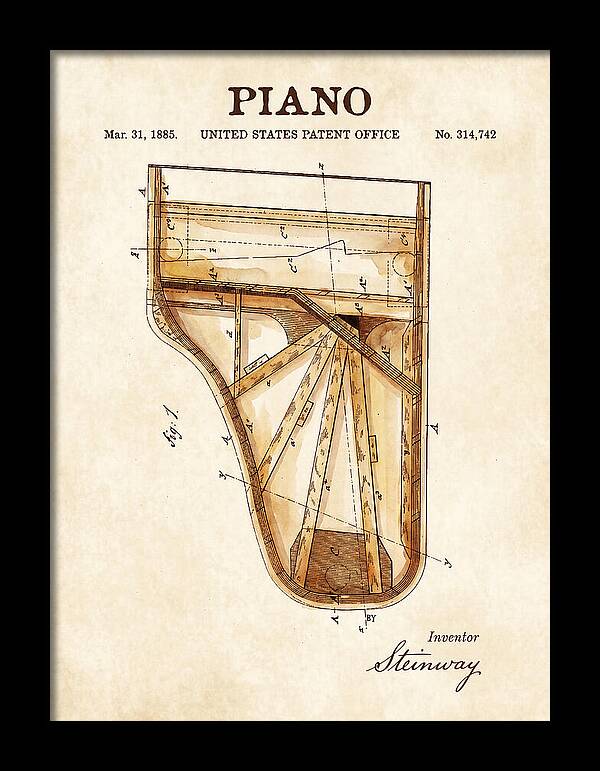 Grand Piano Case Steinway Watercolor Patent Us314742a