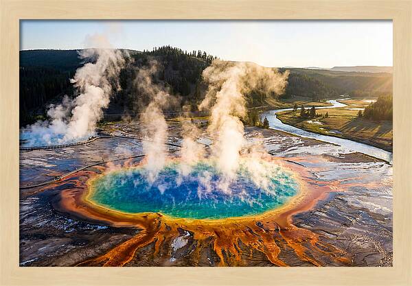 Grand Prismatic Spring In Morning Light