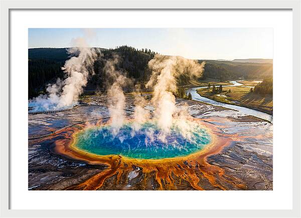 Grand Prismatic Spring In Morning Light