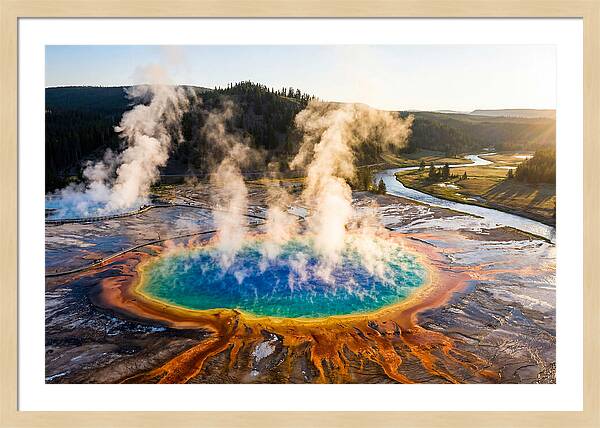 Grand Prismatic Spring In Morning Light