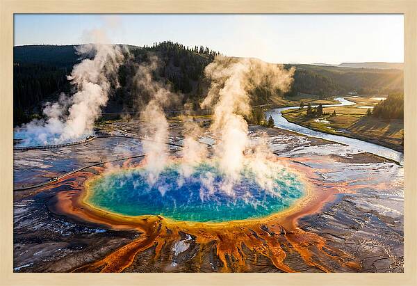 Grand Prismatic Spring In Morning Light