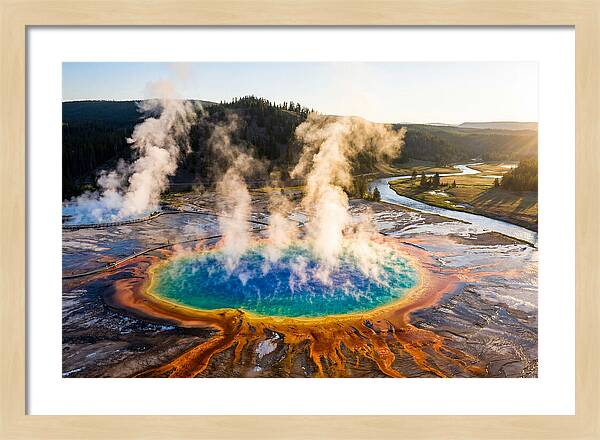 Grand Prismatic Spring In Morning Light