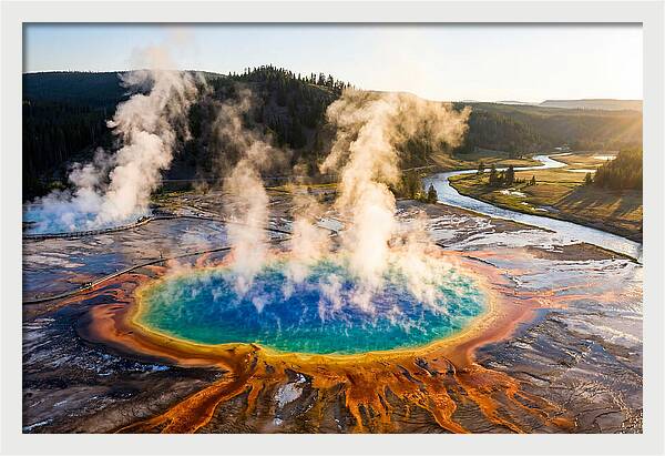 Grand Prismatic Spring In Morning Light