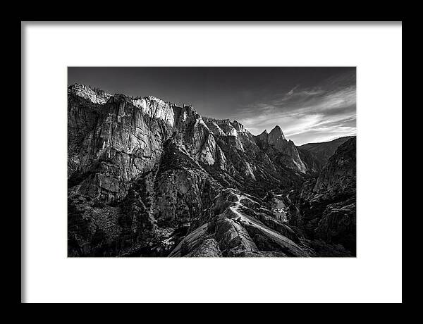 Granite Cliff Face In Monochrome