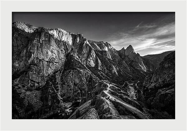 Granite Cliff Face In Monochrome