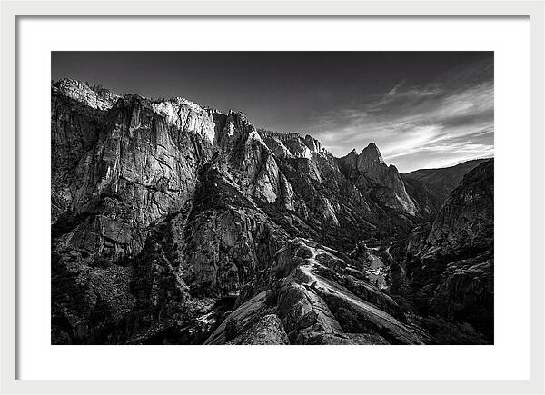 Granite Cliff Face In Monochrome