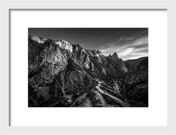 Granite Cliff Face In Monochrome