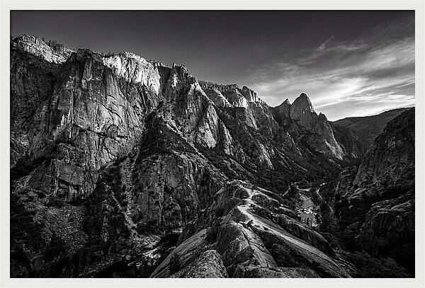 Granite Cliff Face In Monochrome