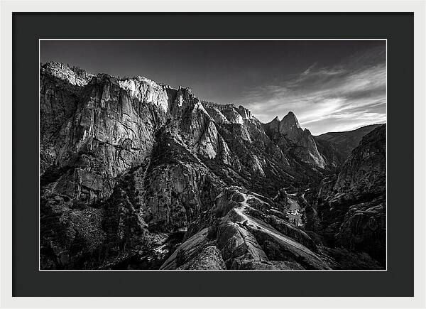 Granite Cliff Face In Monochrome