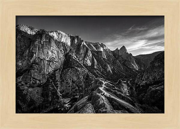 Granite Cliff Face In Monochrome