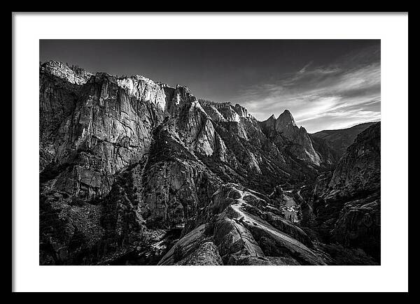 Granite Cliff Face In Monochrome