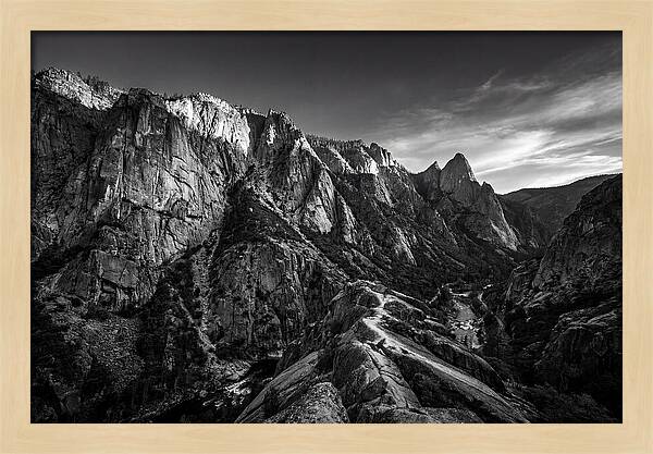 Granite Cliff Face In Monochrome