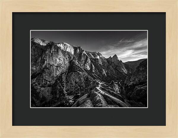 Granite Cliff Face In Monochrome