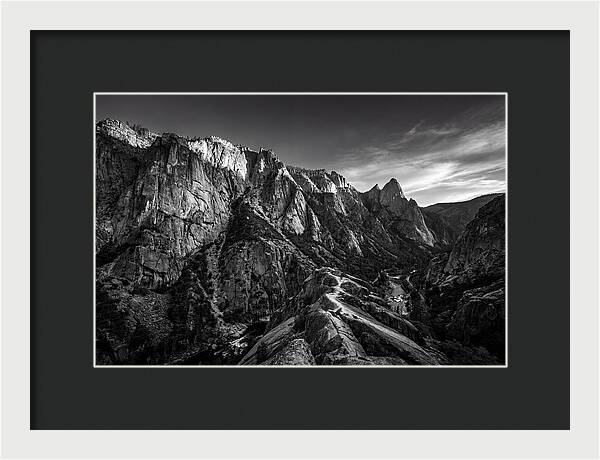 Granite Cliff Face In Monochrome