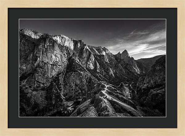Granite Cliff Face In Monochrome