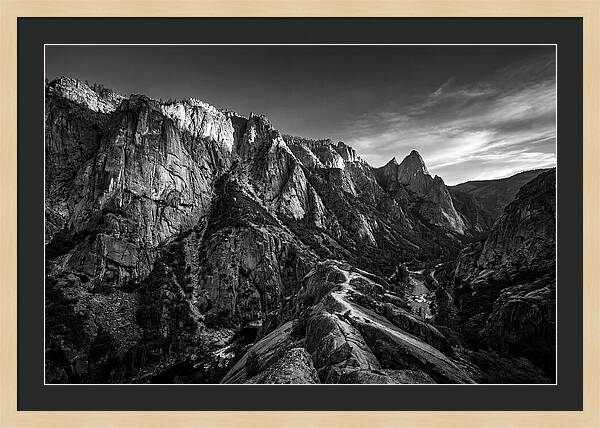Granite Cliff Face In Monochrome