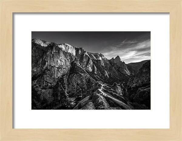 Granite Cliff Face In Monochrome
