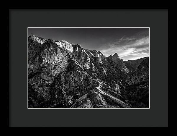 Granite Cliff Face In Monochrome