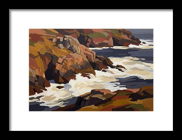 Granite Headland With Crashing Waves
