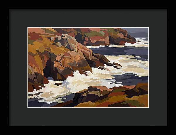 Granite Headland With Crashing Waves
