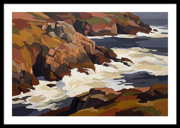 Granite Headland With Crashing Waves