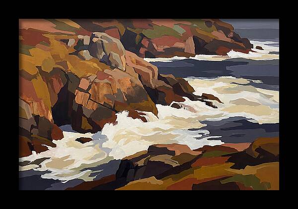 Granite Headland With Crashing Waves