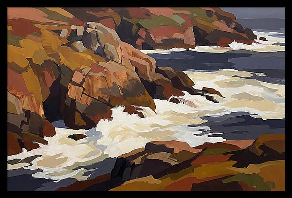 Granite Headland With Crashing Waves