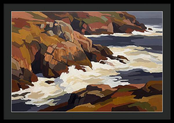 Granite Headland With Crashing Waves