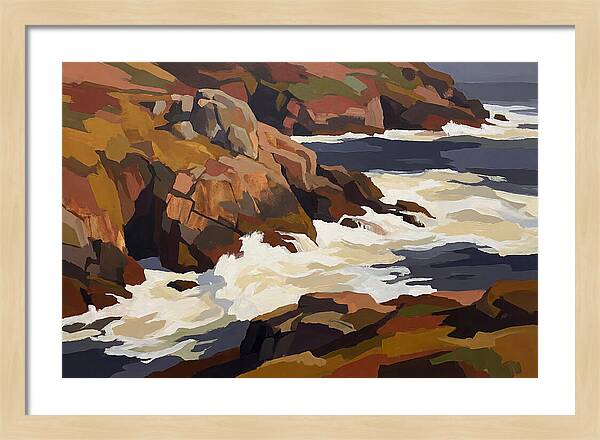 Granite Headland With Crashing Waves