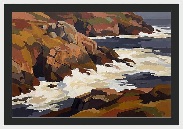 Granite Headland With Crashing Waves