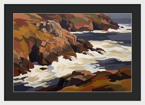 Granite Headland With Crashing Waves