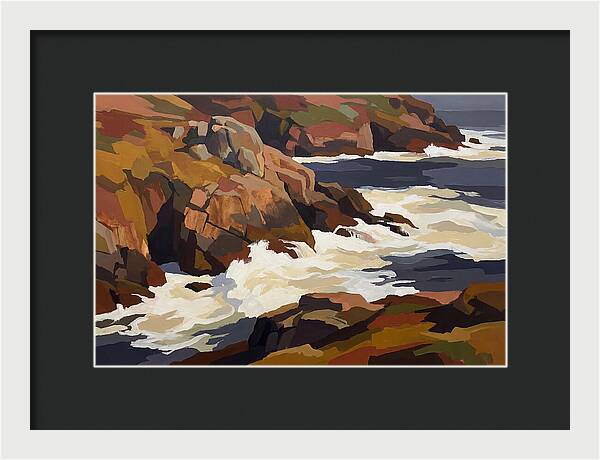 Granite Headland With Crashing Waves
