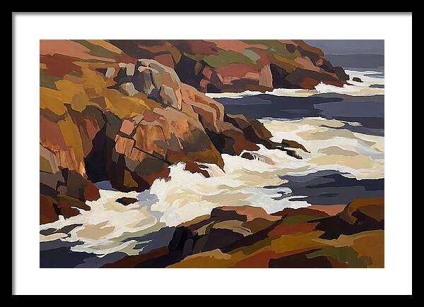 Granite Headland With Crashing Waves