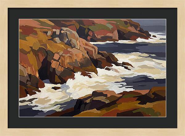 Granite Headland With Crashing Waves
