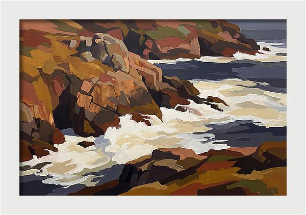 Granite Headland With Crashing Waves