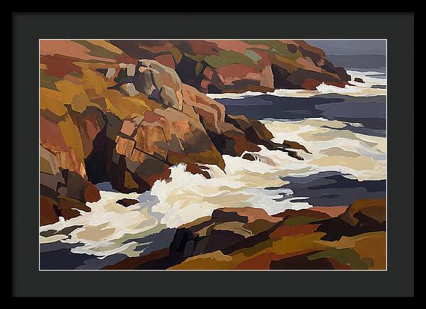 Granite Headland With Crashing Waves