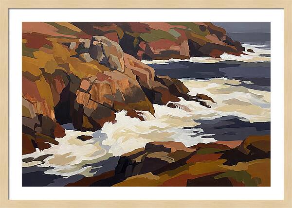 Granite Headland With Crashing Waves