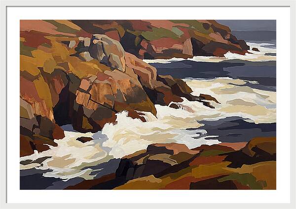 Granite Headland With Crashing Waves
