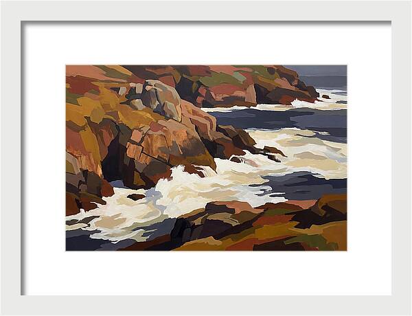 Granite Headland With Crashing Waves
