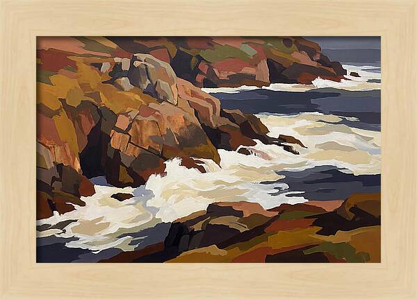 Granite Headland With Crashing Waves