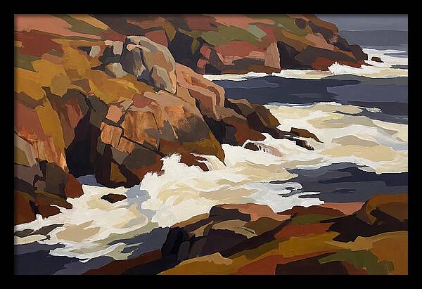 Granite Headland With Crashing Waves