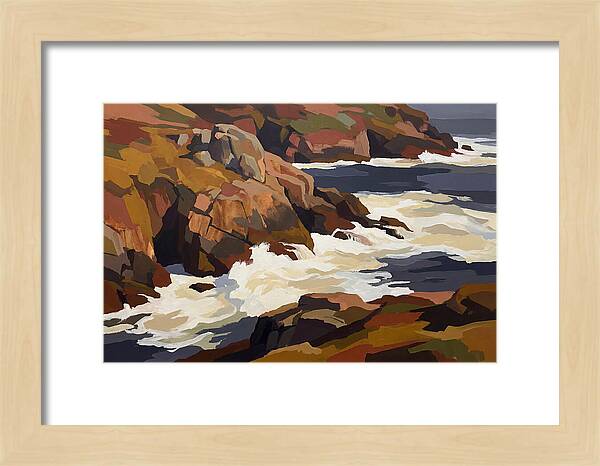 Granite Headland With Crashing Waves