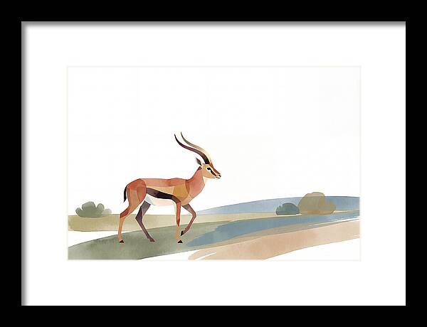 Grant Gazelle In Minimalist Style