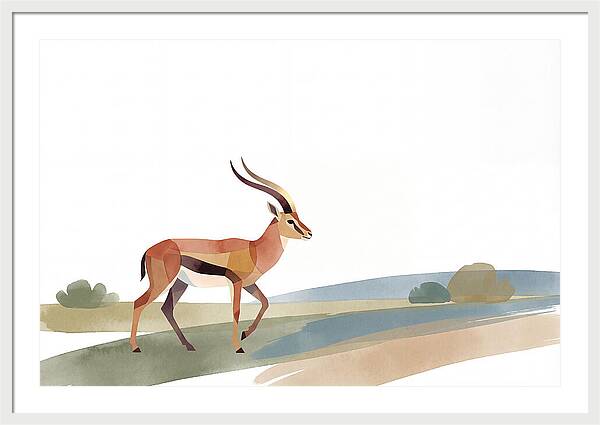 Grant Gazelle In Minimalist Style