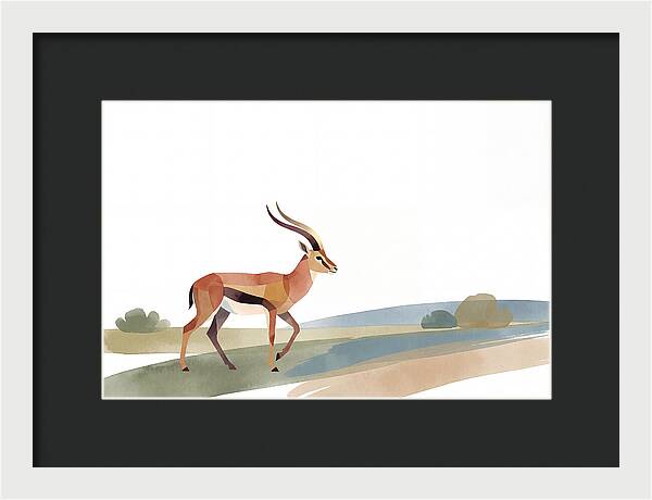 Grant Gazelle In Minimalist Style