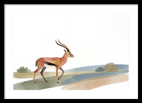 Grant Gazelle In Minimalist Style