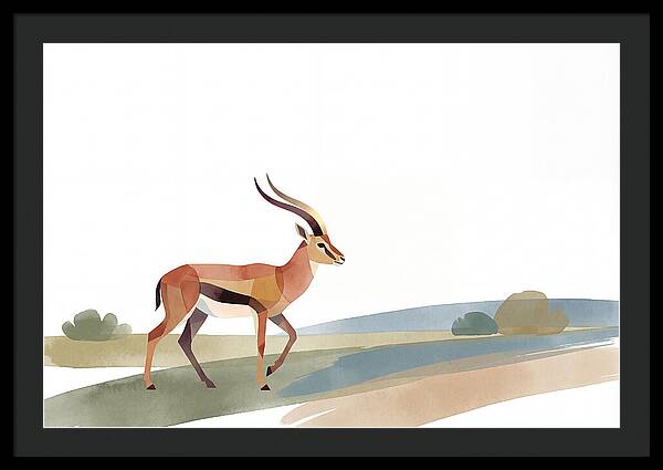Grant Gazelle In Minimalist Style