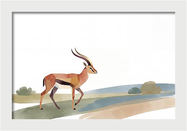 Grant Gazelle In Minimalist Style