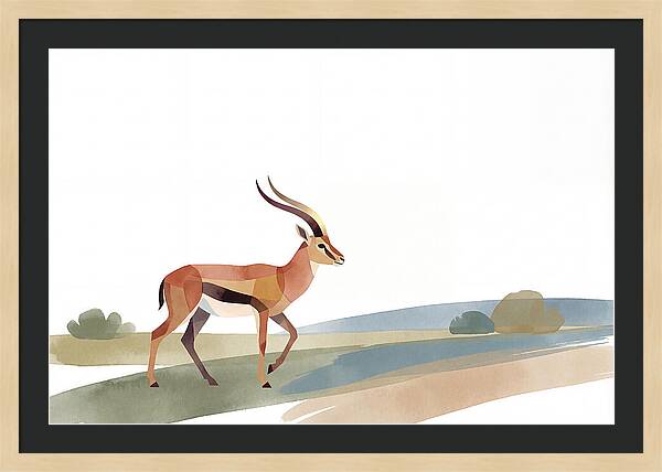 Grant Gazelle In Minimalist Style
