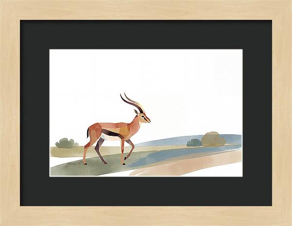 Grant Gazelle In Minimalist Style